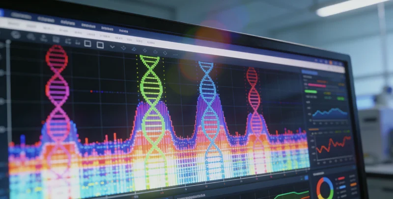 生物信息分析师正在电脑前分析复