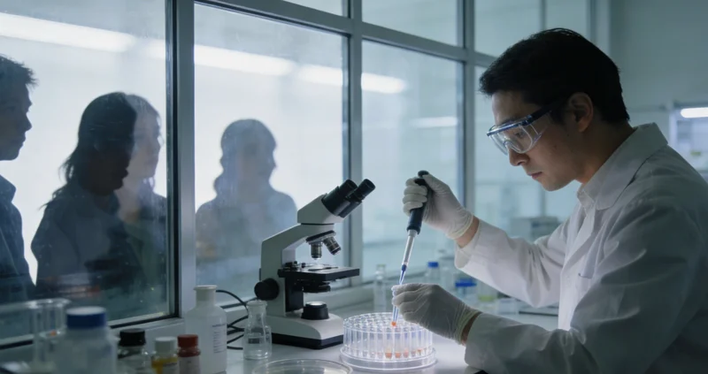 高通量测序仪正在运行,屏幕上显