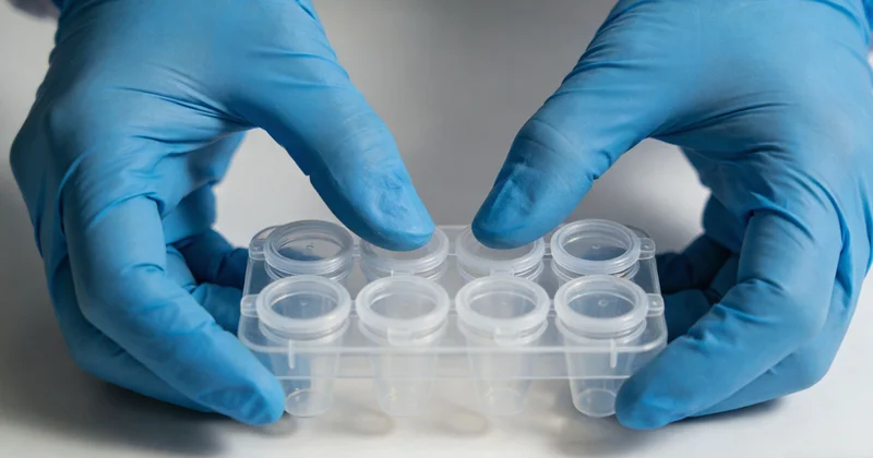 技术人员在生物安全柜内处理检测