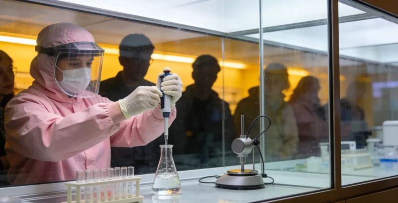 专业人员在酒泉本地实验室工作，或与医生面对面解读基因检测报告