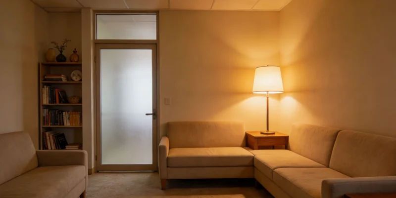 一位医生正在向咨询者面对面解读