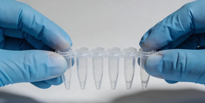 实验室工作人员正在生物安全柜内