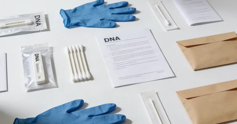 万核基因居家采样包实物图,包含