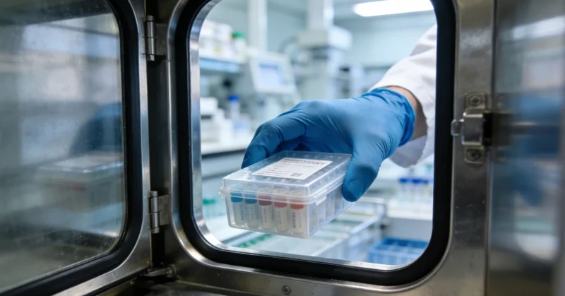 专业人士正在向家长解读基因检测报告,画面体现信任与沟通