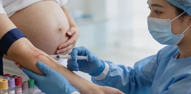 医学专家正在电脑前认真分析基因