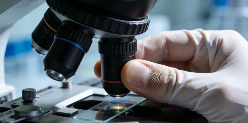 生物信息学专家在电脑前分析复杂