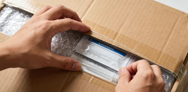 专业医护人员正在规范地进行样本