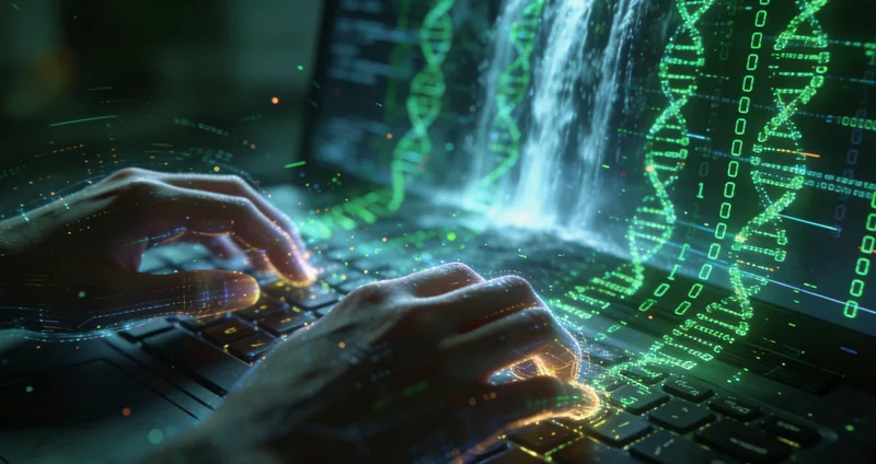 高科技基因测序仪正在运行,背景