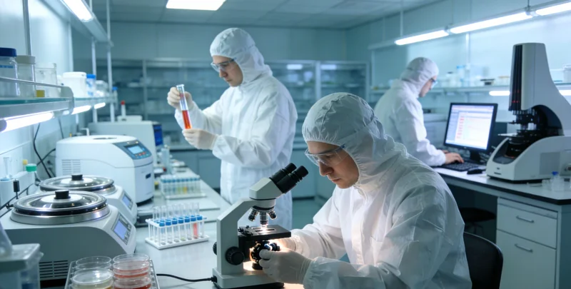 专业实验室内部,技术人员操作精