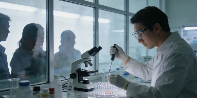 现代化基因检测实验室工作场景