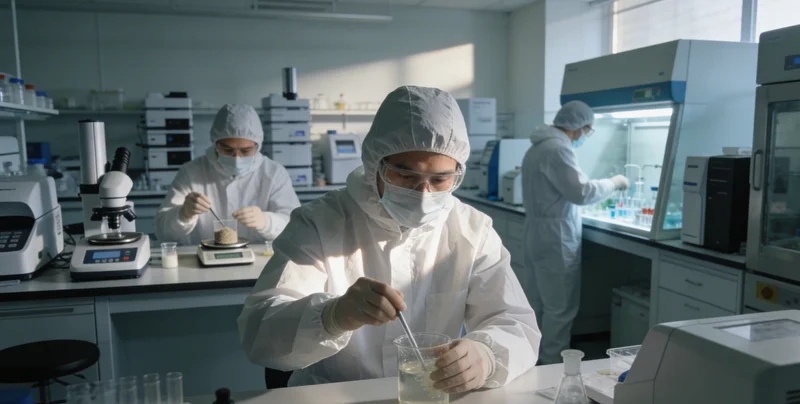 一位专业人士正在为客户详细解读基因检测报告。