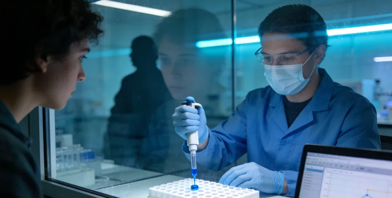 专业基因检测实验室,技术人员正