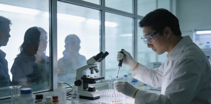 科学示意图展示从样本到DNA序