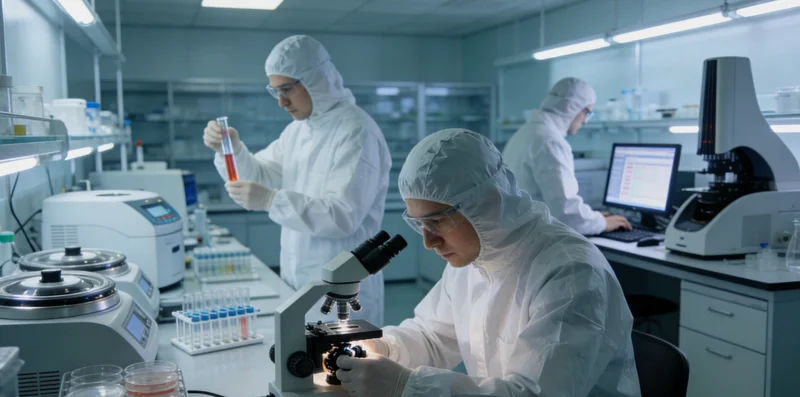 医生与患者家属共同查看基因检测报告并讨论