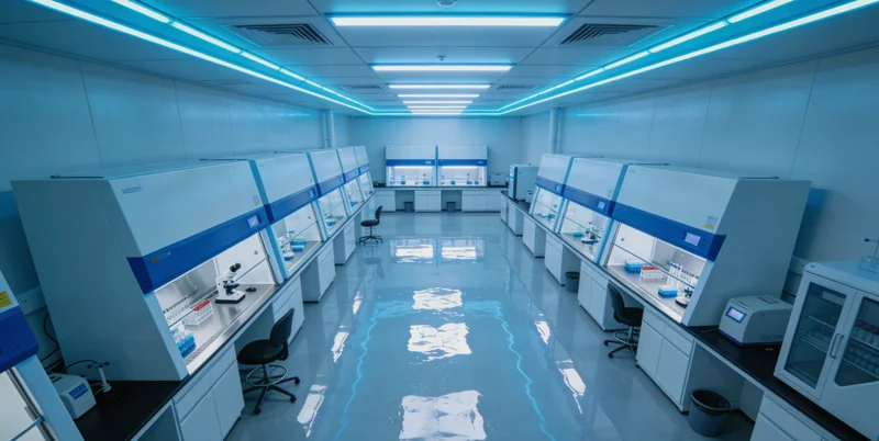 实验员在生物安全柜内进行样本处