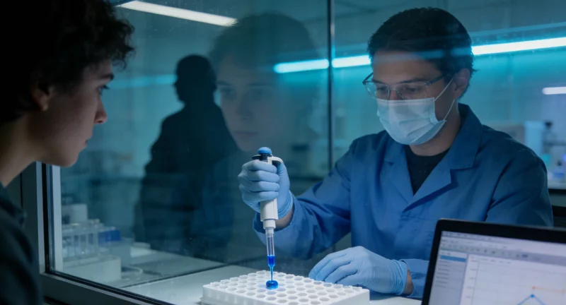 专业实验室技术人员正在进行EB