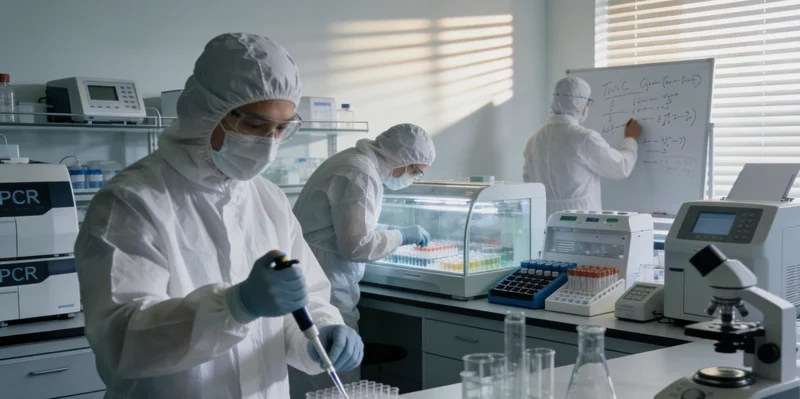 专业基因检测实验室内部的高通量测序仪器