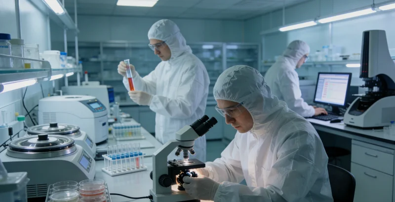 实验室内技术人员进行基因测序分