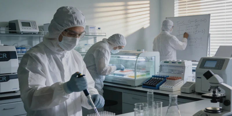 一位检验科工作人员正在操作精密