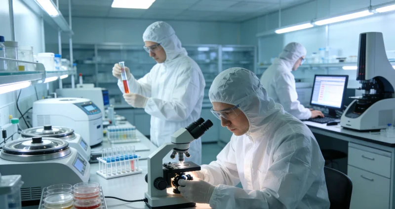 现代化基因检测实验室内部，科研