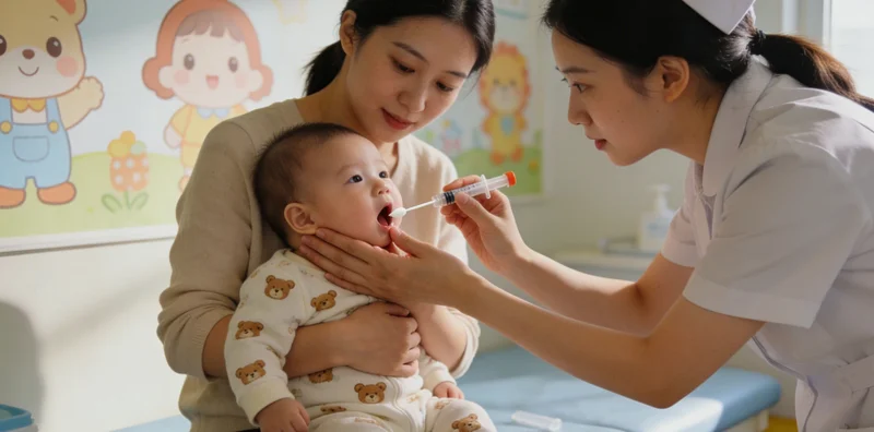邯郸城市背景前,医生与市民进行健康交流