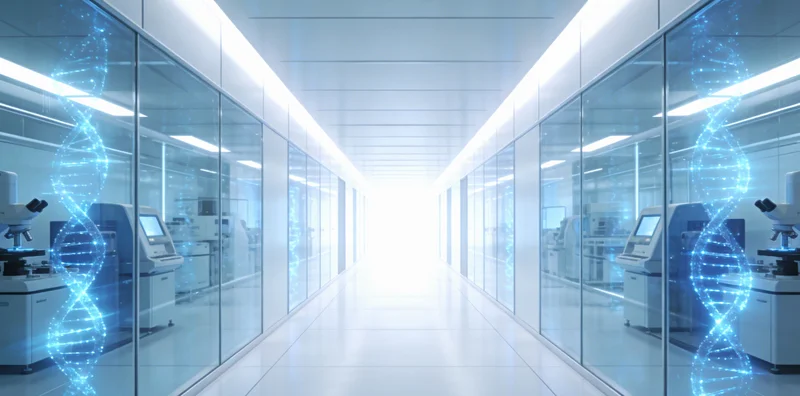 专业人员正在为受检者进行无创血