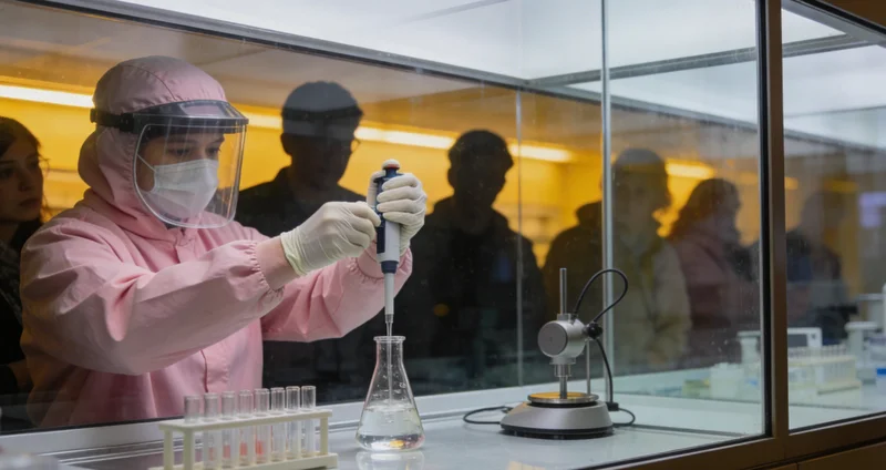 基因检测实验室工作场景示意图