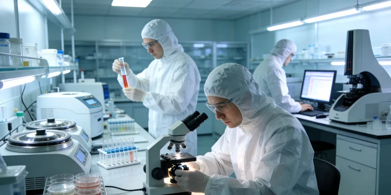 实验室技术人员正在操作基因检测