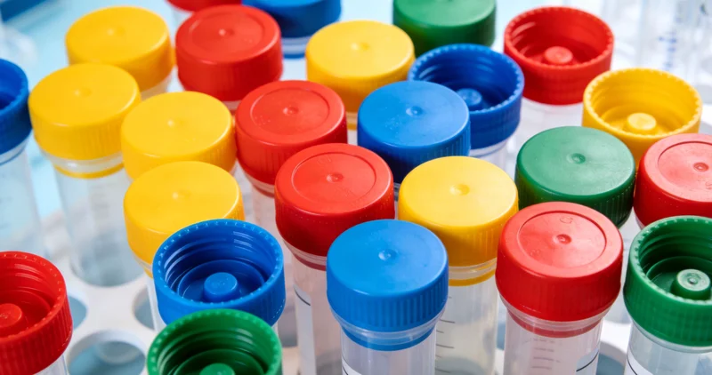 专业医学实验室内景,科研人员正在进行基因测序操作