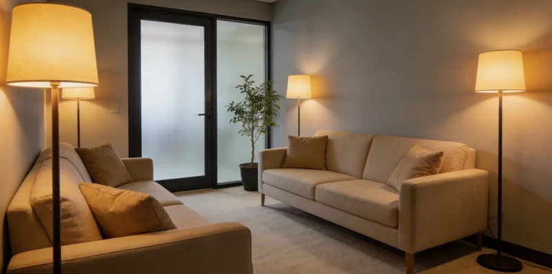 几位汕头女性在茶座旁愉快交谈，背景带有潮汕建筑特色