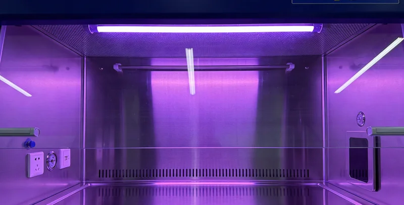 医生在电脑前查看检测报告,并与