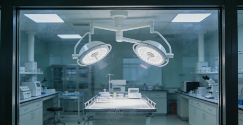 医学实验室内,技术人员操作高通