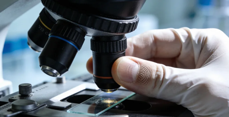 医生正在电脑前认真分析基因检测