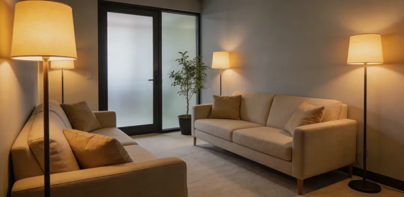 一位遗传咨询师正在电脑前，向咨