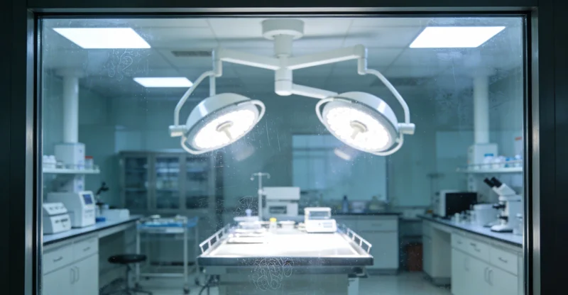 一位医生在实验室操作精密检测仪