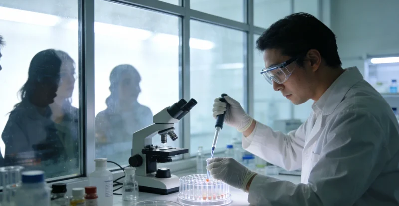 专业实验室内，技术人员正在进行