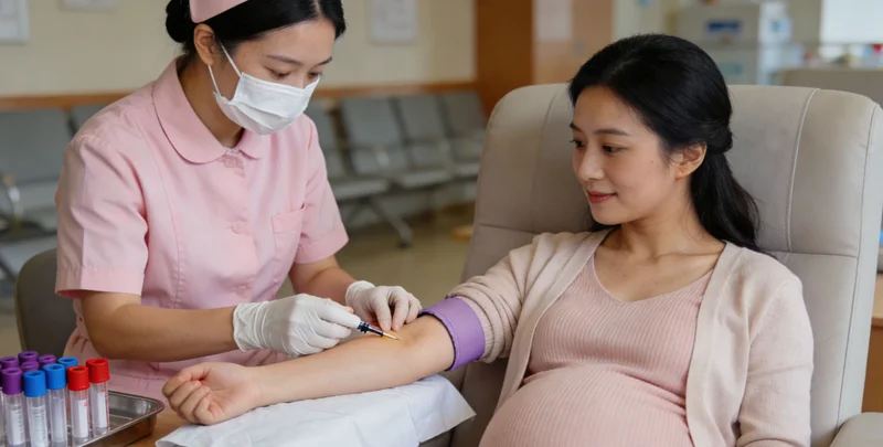 烟台医院儿科门诊，家长带着生病