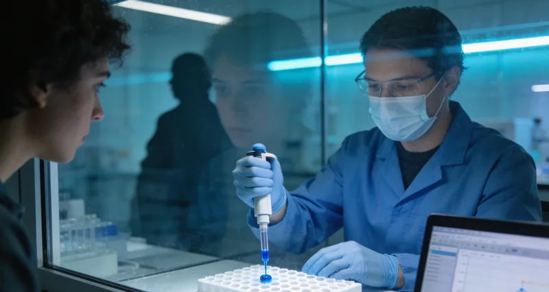 实验室内专业人员正在操作精密仪