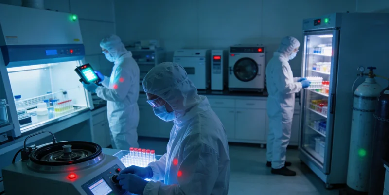 一位医生与患者在南通本地医疗机构内沟通病情,背景有基因图谱元素