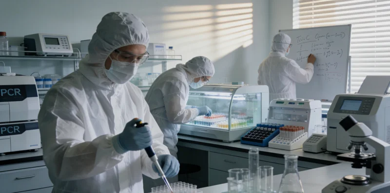 专业分子诊断实验室内,技术人员