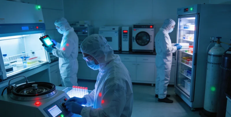 实验室技术人员正在进行基因检测