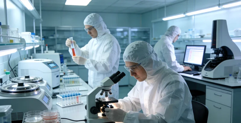 专业实验室人员进行基因测序操作