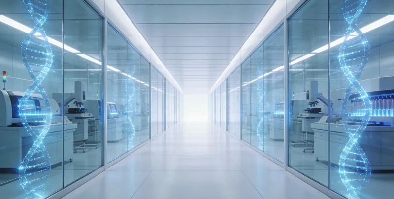 实验室技术人员操作高通量测序仪