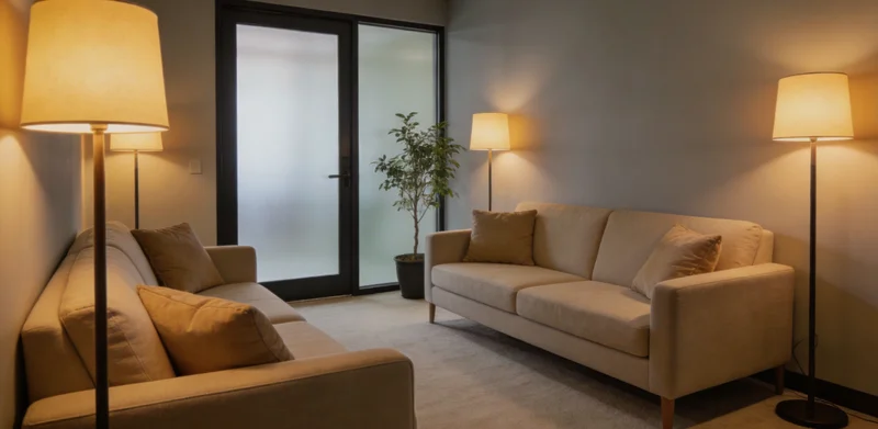 一位家长和一位专业人士(如咨询顾问或医生)坐在一起,共同查看电脑屏幕上的基因检测分析报告,正在沟通交流