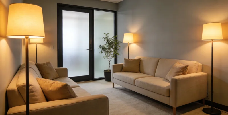 医生或咨询师正在向家庭成员讲解基因检测报告，场景温馨