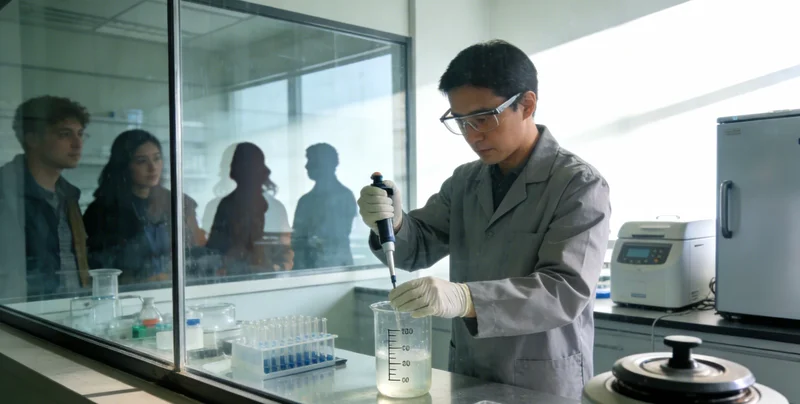 专业人员在进行基因检测样本处理