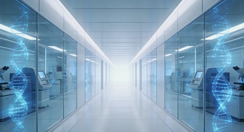 抽象化的病毒基因双螺旋结构示意