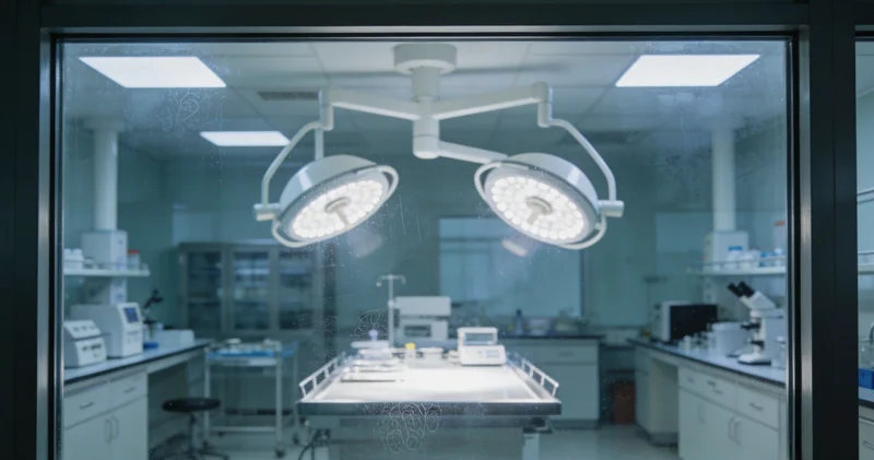 高科技基因测序仪正在工作的特写