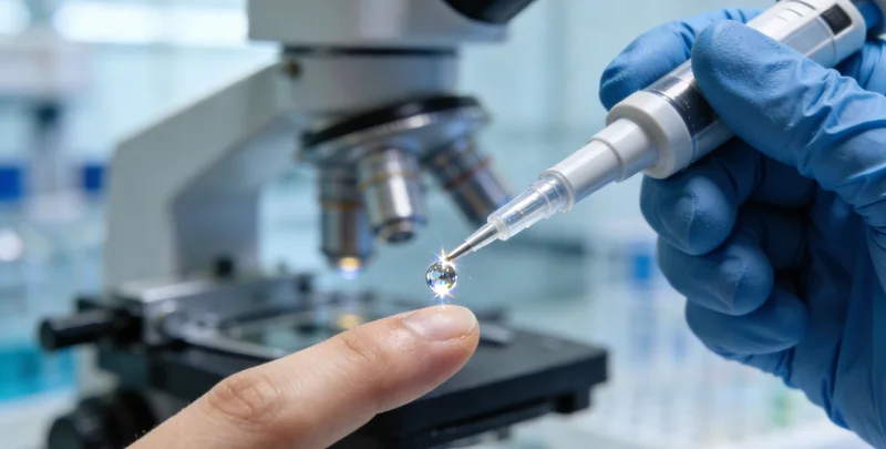 医院检验科窗口前人们排队等待的