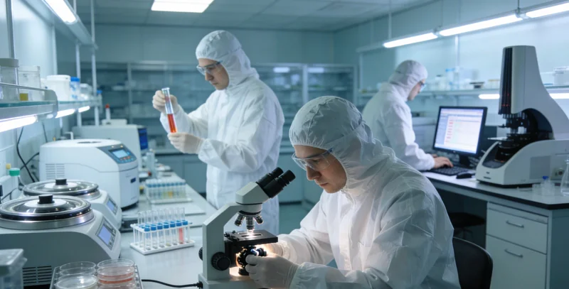 专业医生正在认真分析基因检测数